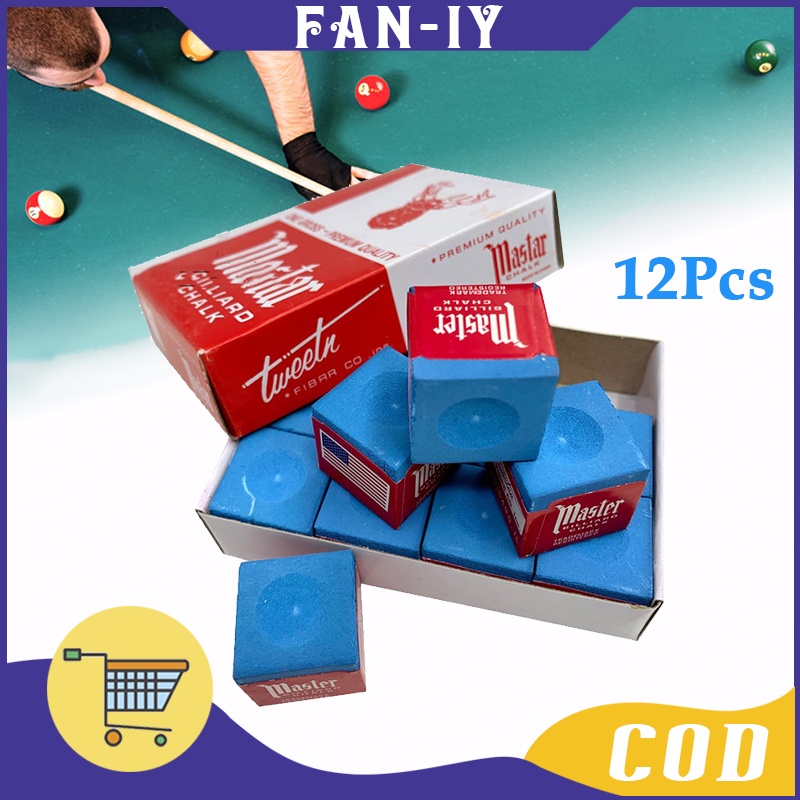 Jual Kapur Billiard 12 Pcs Chalk Billiard Master Chalk Kualitas Premium