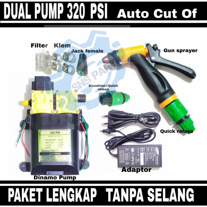 Jual MESIN POMPA AIR DC 12V 320 PSI GUN ZET CLEANER TANPA SELANG ...