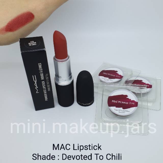 Jual MAC Lipstick Devoted to chili Share in jar | Shopee Indonesia