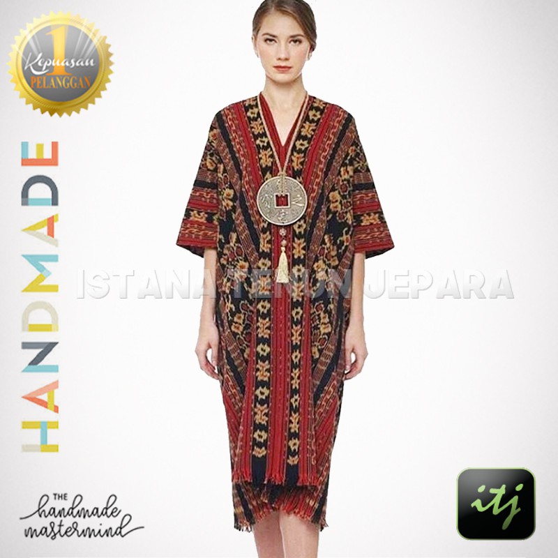 Model baju shop tenun ikat modern