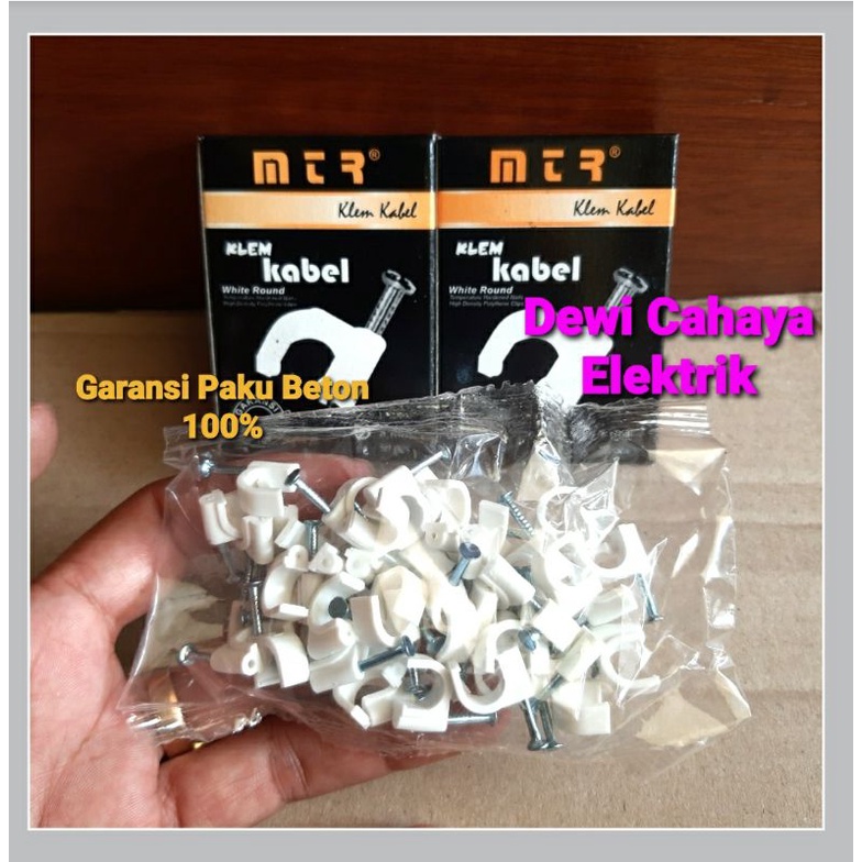 Jual Klem Kabel Paku Beton Asli Mtr Mm Isi Clips Per Pak Warna