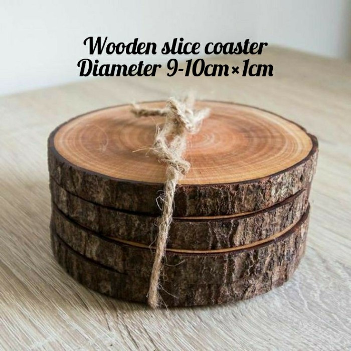 Jual wood slice coaster/potongan kayu | Shopee Indonesia