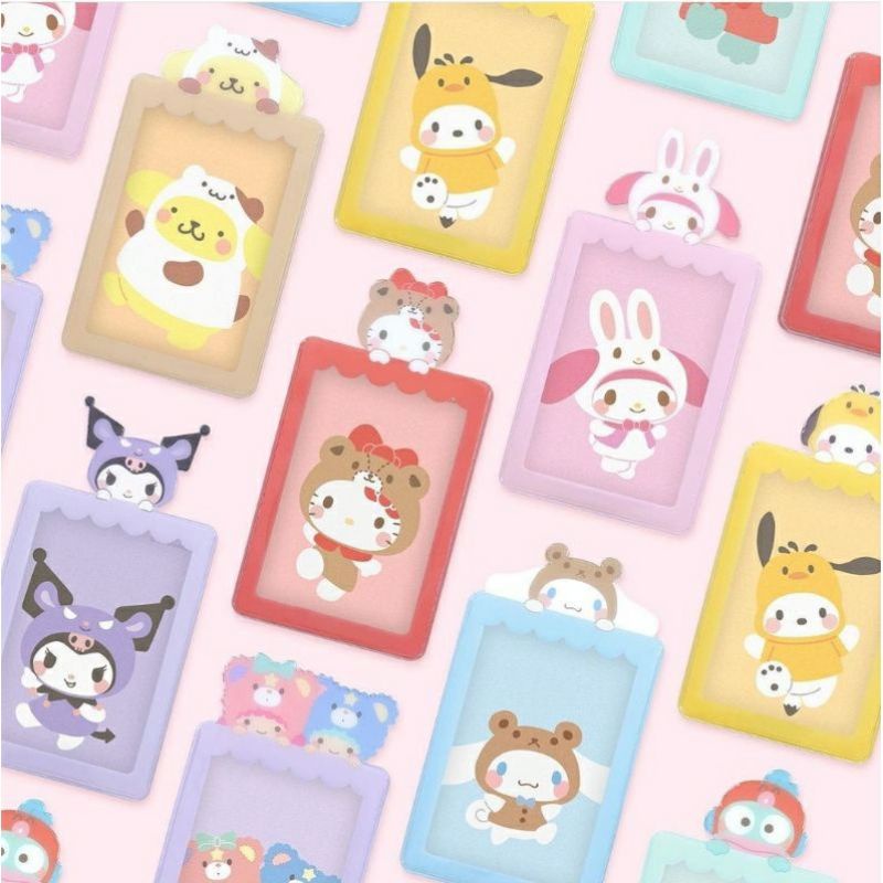 Carino Peluche Photocard Holder Con Portachiavi Cartoon