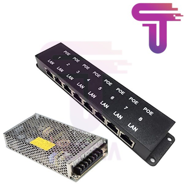 Jual Paket POE Injector 8 Port dan Switching Power Suply 24V 5A ...