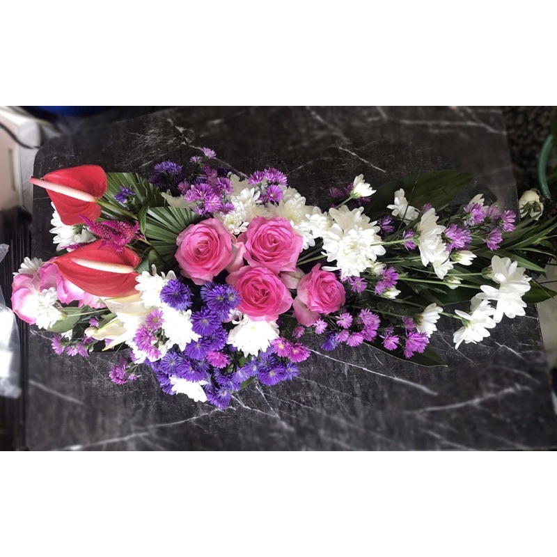 Jual bunga meja panjang untuk dinner atau akad / bunga meja mawar