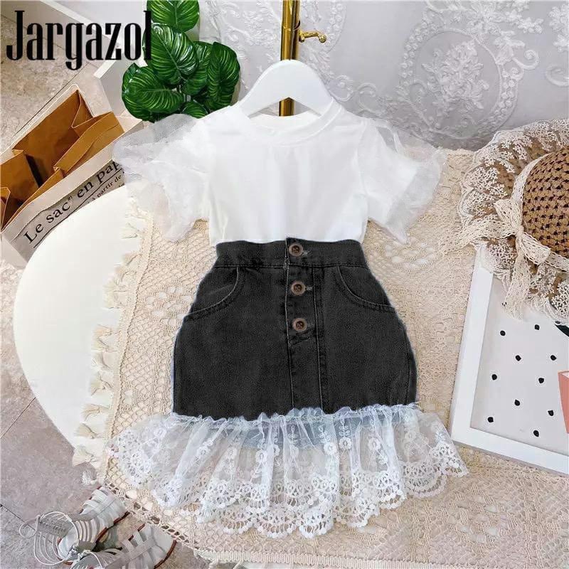 Jual UP FASHION KIDS KOREA PRS 584 / BLACK / COMBI LACE/umur 5-8 tahun ...