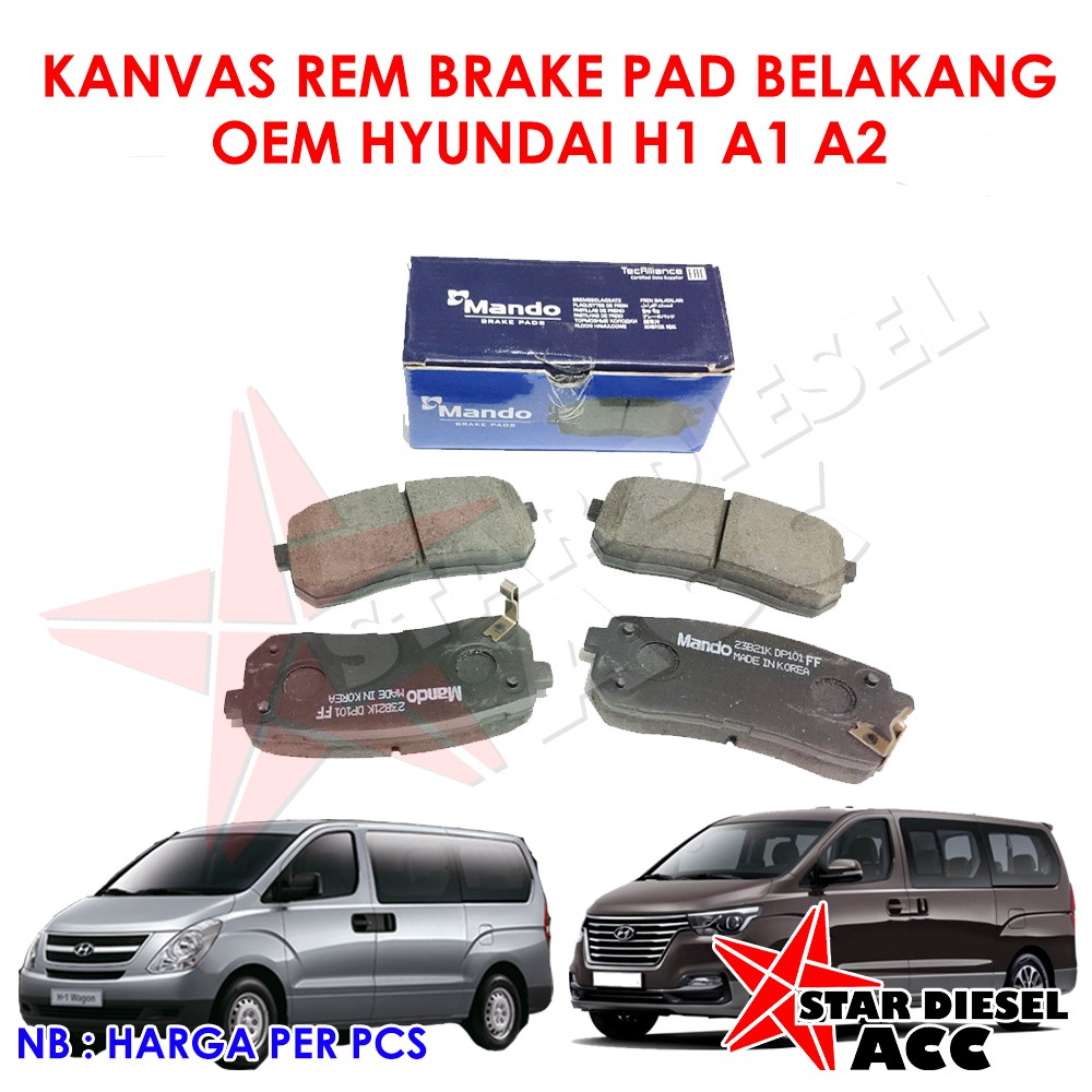 Jual BRAKE PAD BELAKANG HYUNDAI H1 OEM PARTS TIPE A1 DAN A2 SEPATU REM ...
