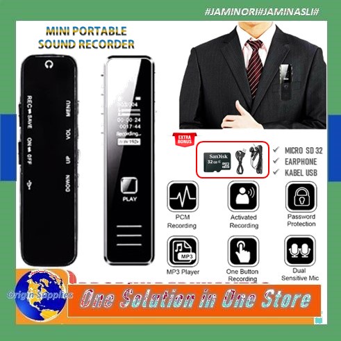 Jual Alat Perekam Suara Digital Voice Recorder USB 32GB MP3 Player ...