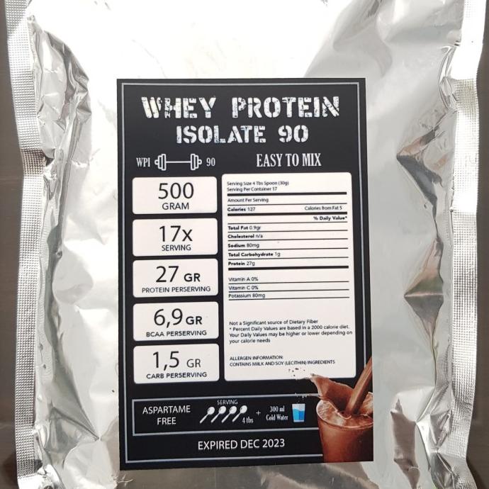 Jual Susu Whey Protein Isolate Wpi 90 Rasa Coklat 500 Gram Shopee