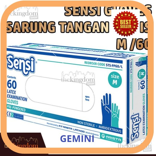 Jual Sensi Gloves Sarung Tangan Medis Karet Latex Glove Disposable M ...