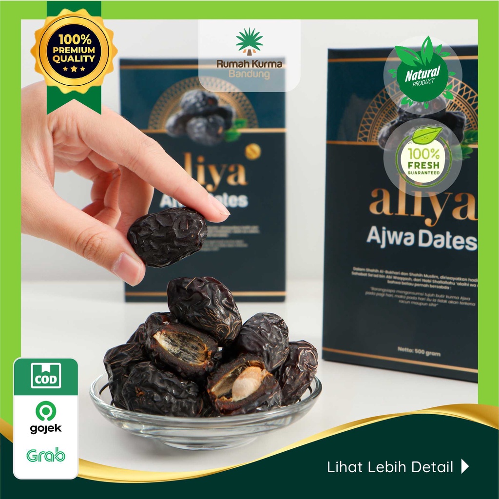 Jual Kurma Ajwa Madinah Aliya Premium Jumbo Gram Kurma Nabi Shopee Indonesia