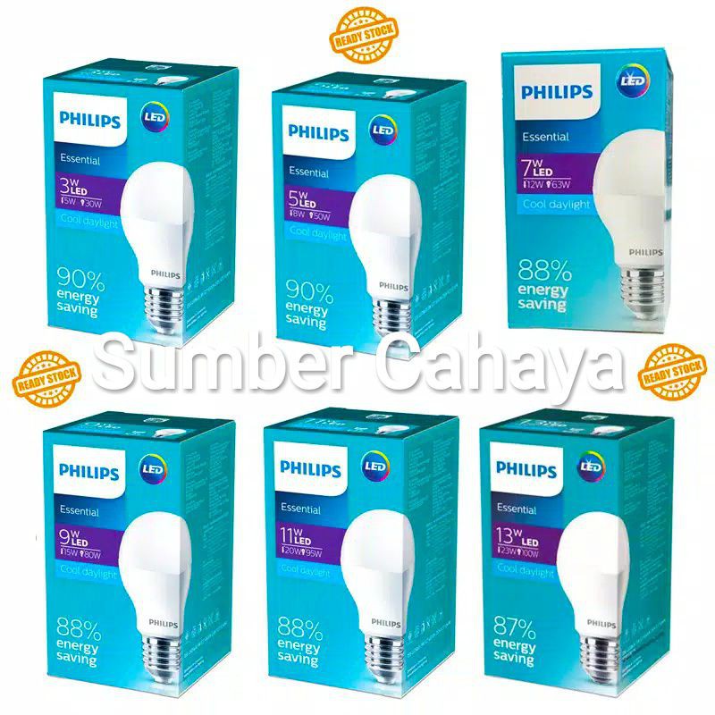 Jual Lampu Philips Led Essentials 3w 5w 7w 9w 11w Putih Cool