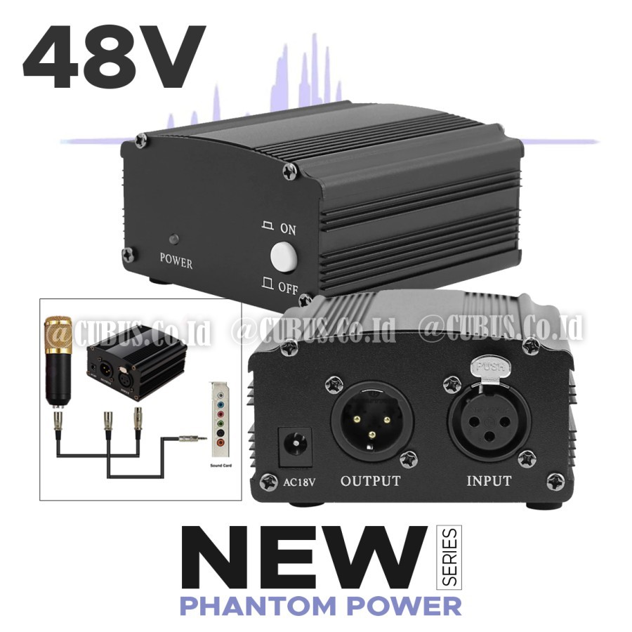 Jual Phantom Power Microphone 1 Channel 48V Supply for Condenser ...
