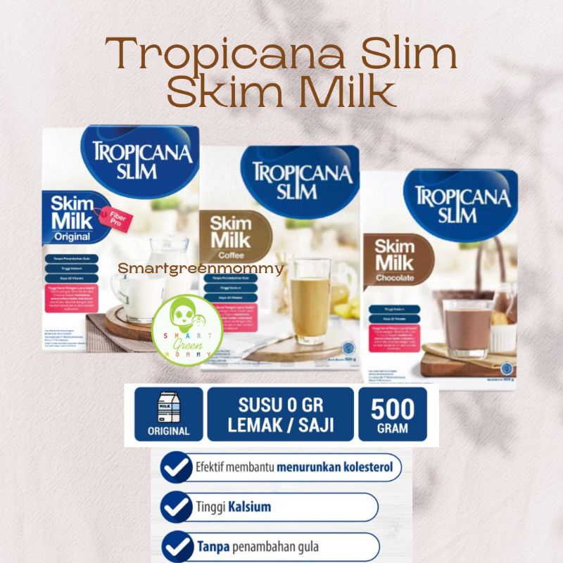 Jual Tropicana Slim Skim Milk Plain / Chocolate / Coffee 500 gr ...