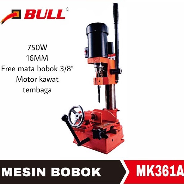 Jual Mesin Bor Duduk Bobok Kayu BULL MK361A Mortising Chisel Machine ...