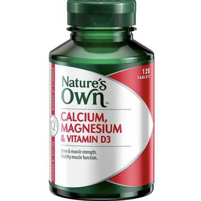 Jual vitamin nature's own calcium, magnesium & vitamin d3 120 tablets