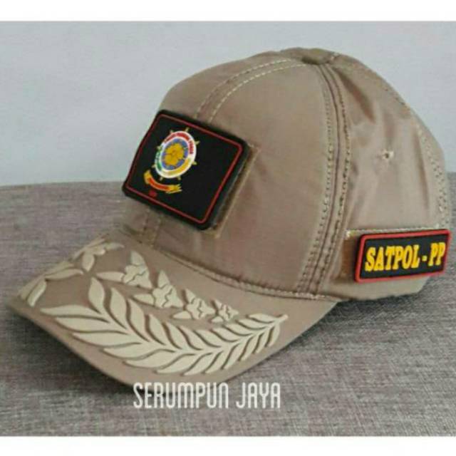 Jual TOPI SATPOL PP PAMEN - TOPI SATPOL PP PAMEN 3 PATCH VELCRO TAN ...