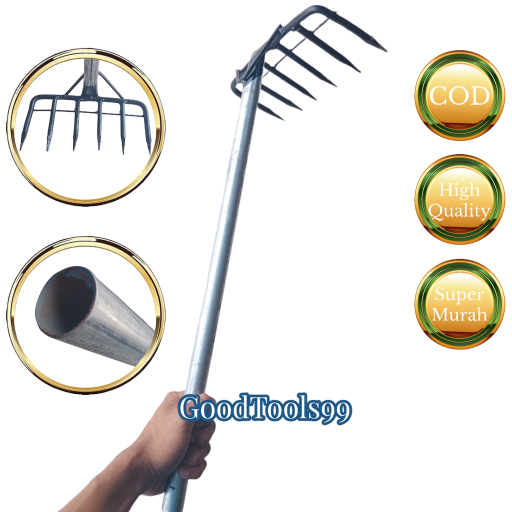 Jual garuk lebar gagang besi cangkul garuk pacul sampah garuk kotoran ...