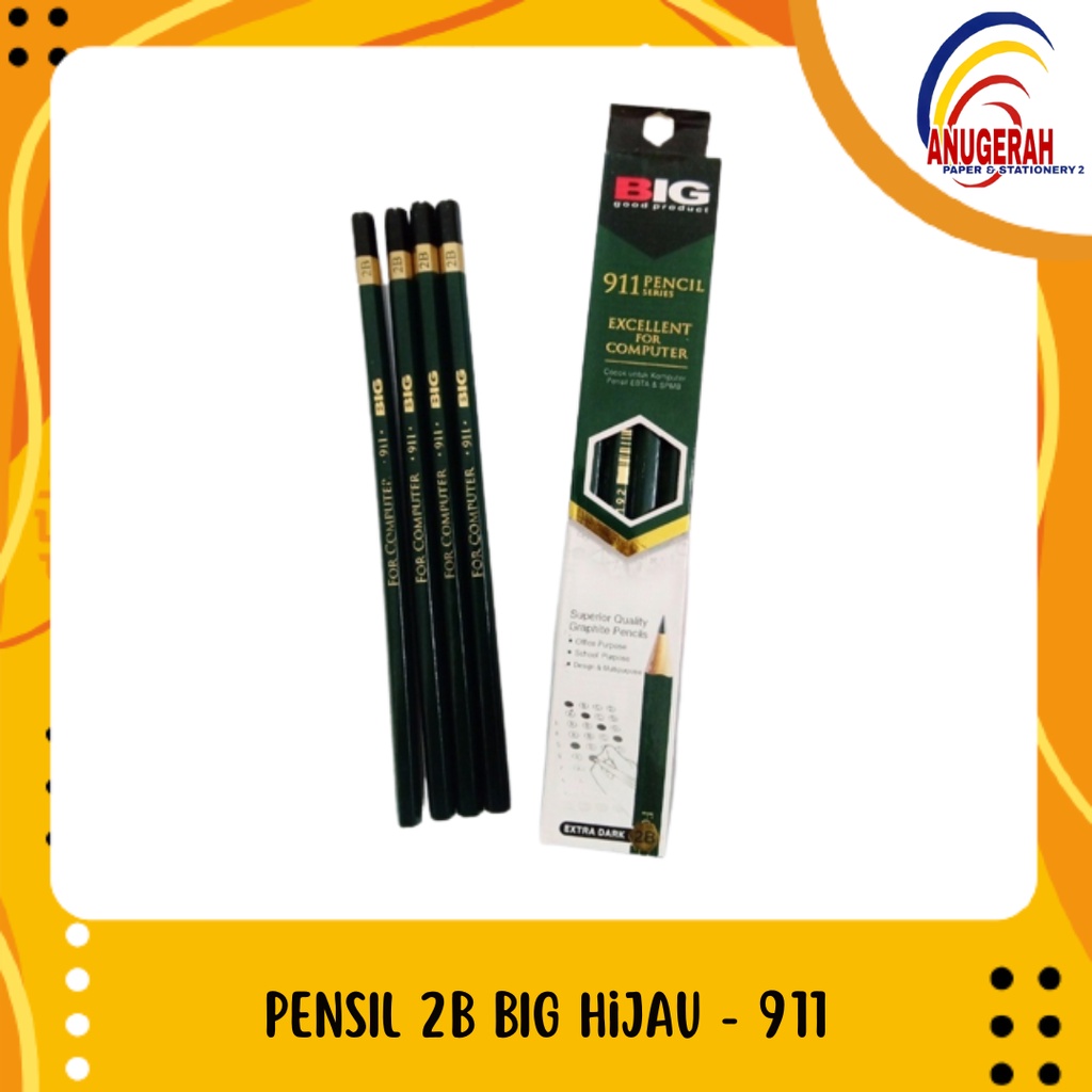 Jual PENSIL 2B BIG Hijau - 911 (LSN) | Shopee Indonesia