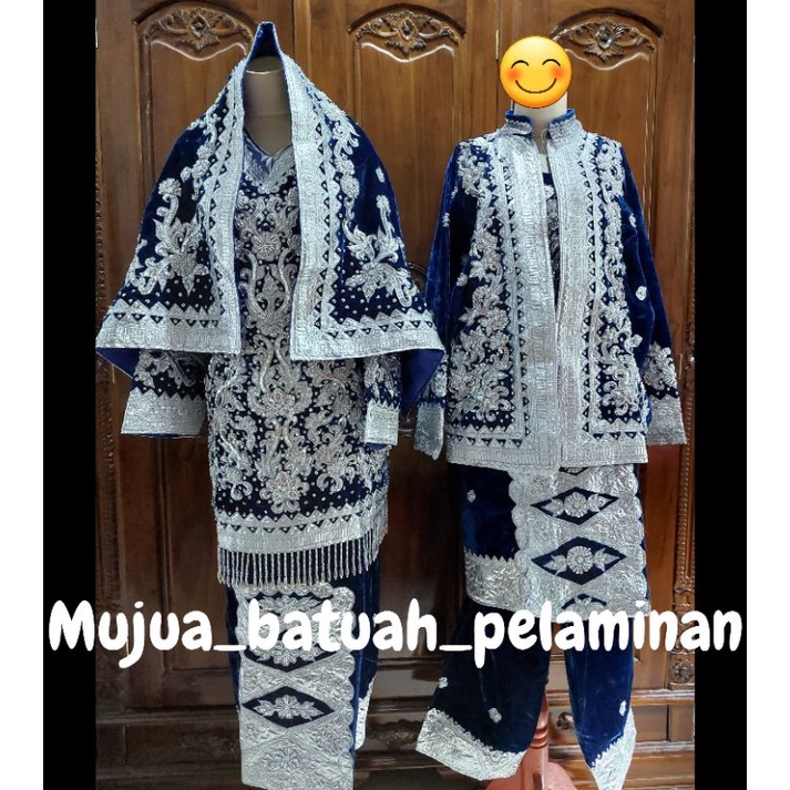 Jual Baju Adat Pengantin Koto Gadang Padang Minang Biru Silver Shopee