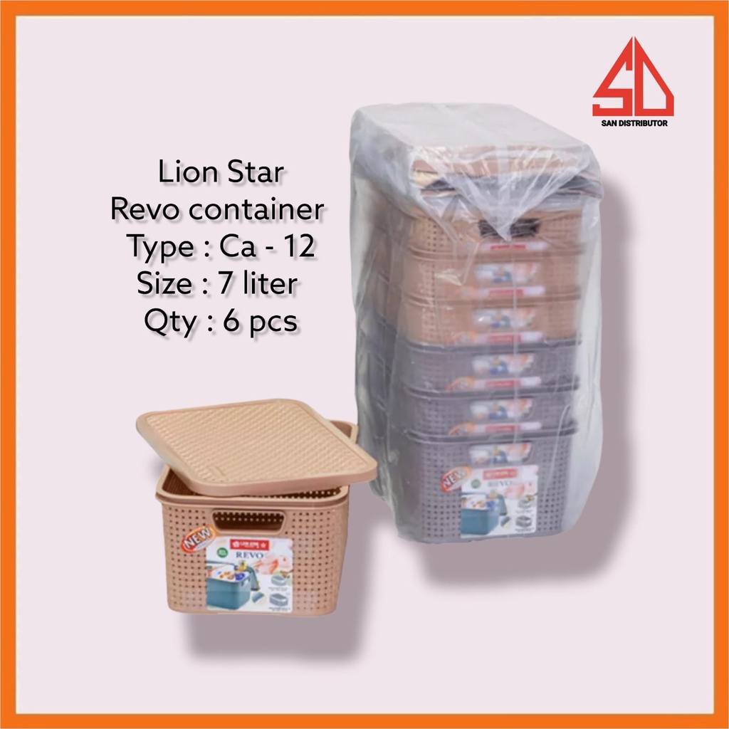 Jual REVO CONTAINER 6PCS CA-12 7 LITER BOX STORAGE LION STAR BUNDLING ...