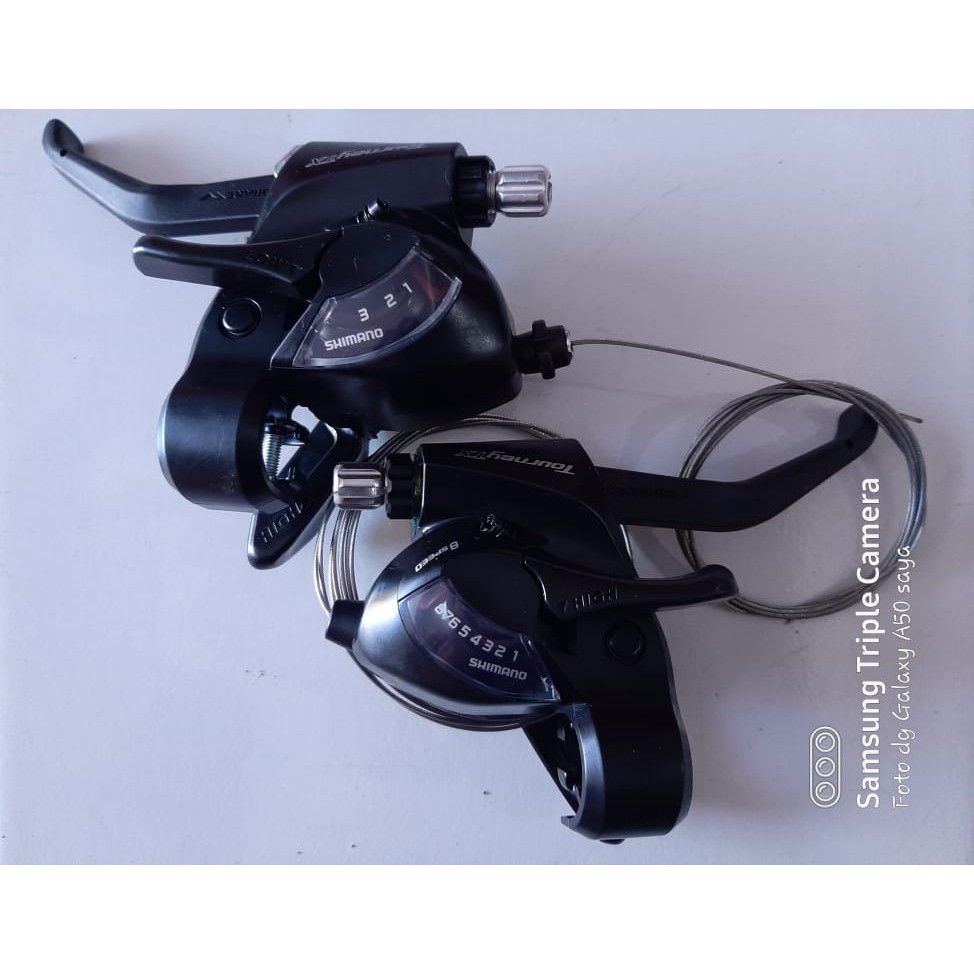 Combo Leviers De Frein + Dérailleurs Shimano Tourney TX800 3x8 Vitesses - Pour VTT, EZ Fire Plus