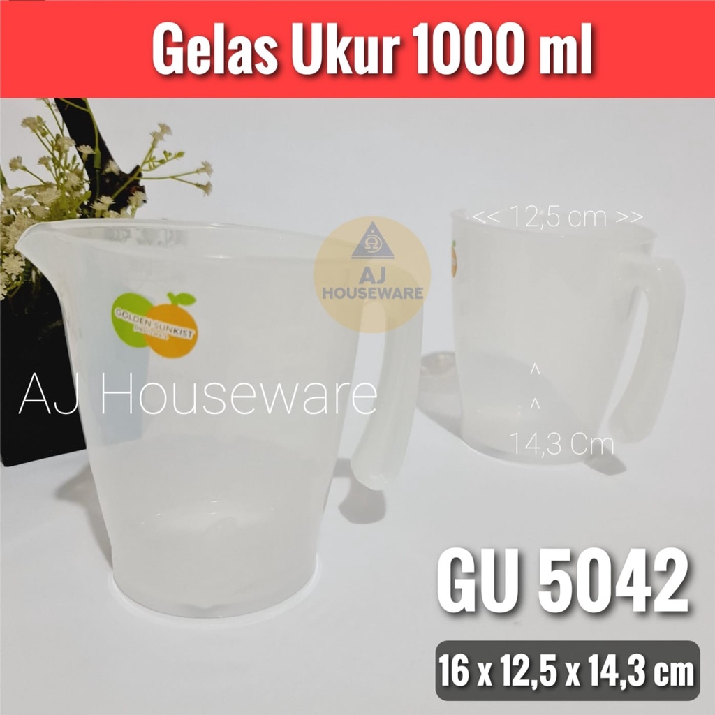 Jual Gu 5045 Gu 5042 Gelas Takar Gelas Ukur Measuring Cup Transparan 500 Ml 1000 Ml Golden 7468