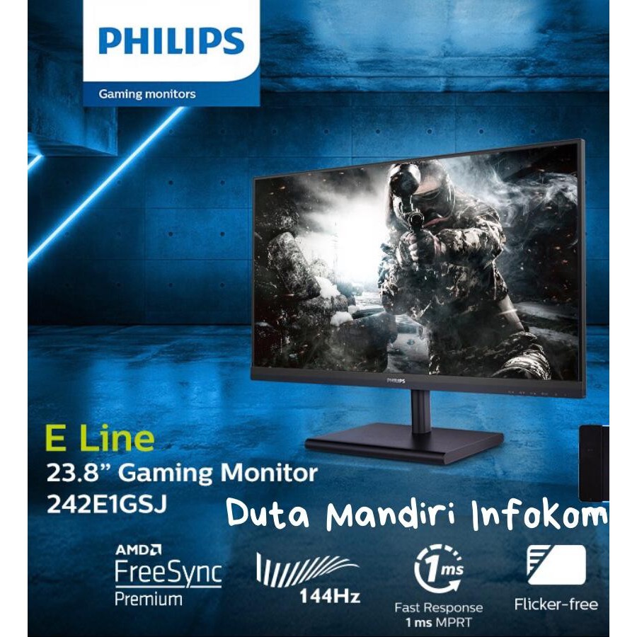 Jual Philips 242E1GSJ 24 Inch FHD 144Hz 1ms Freesync Hdmi Dp Gaming ...