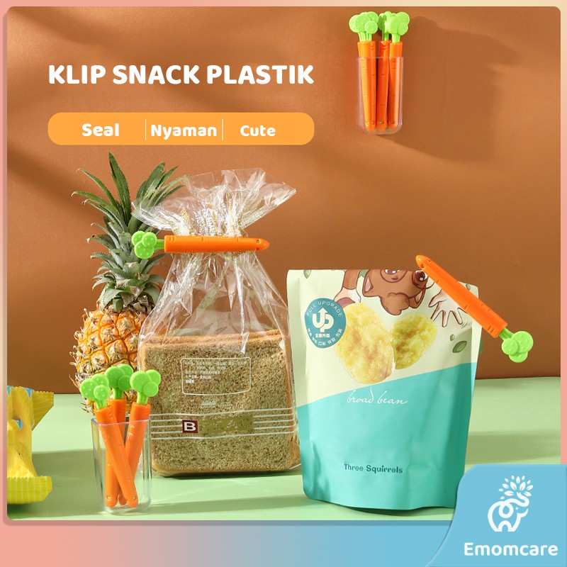 Jual Jepitan Plastik Snack Klip Carrot Wortel Isi 5pc Ada Tempat Case ...