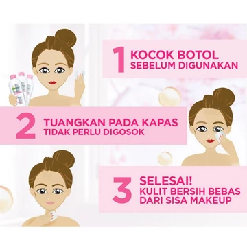 Garnier Micellar Water Pink 400 ML Skin Care Pembersih Makeup Wajah Untuk Kulit Sensitif 400ml