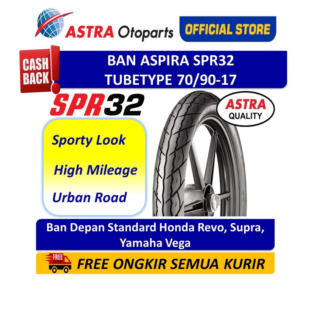 Jual Ban Aspira SPR 32 Tubetype 70/90-17 Untuk Ban Depan Standard Honda ...