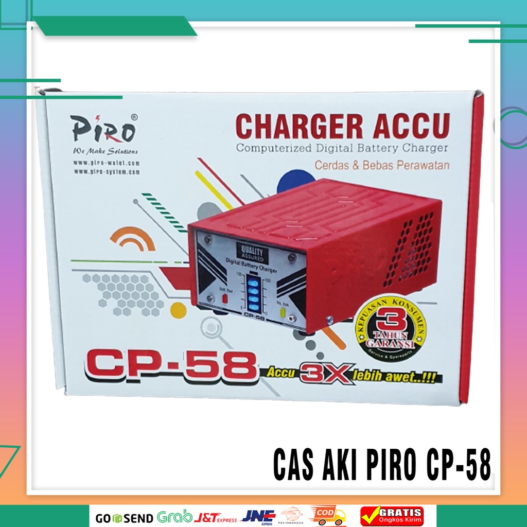 Jual (BAYAR DI TEMPAT) CHARGER AKI | CHARGER AKI PIRO | CAS AKI PIRO CP