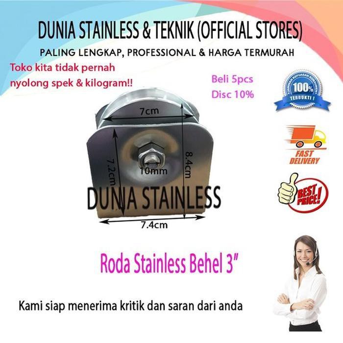 Jual Roda stainless 3in pintu pagar besi teknik bangunan almunium ...