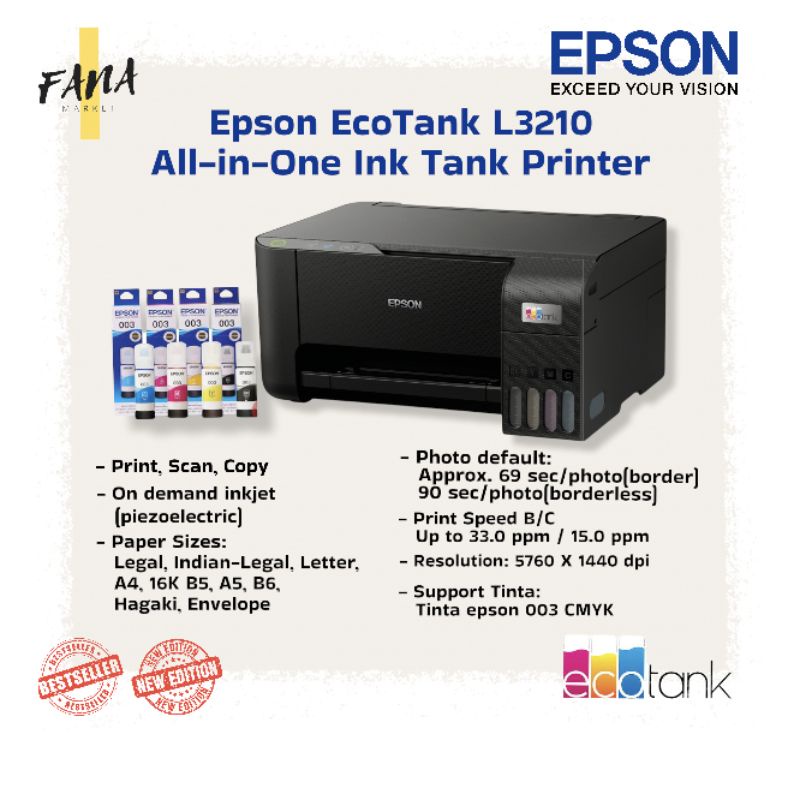 Jual Epson EcoTank L3210 A4 All-in-One Ink Tank Printer | Shopee Indonesia