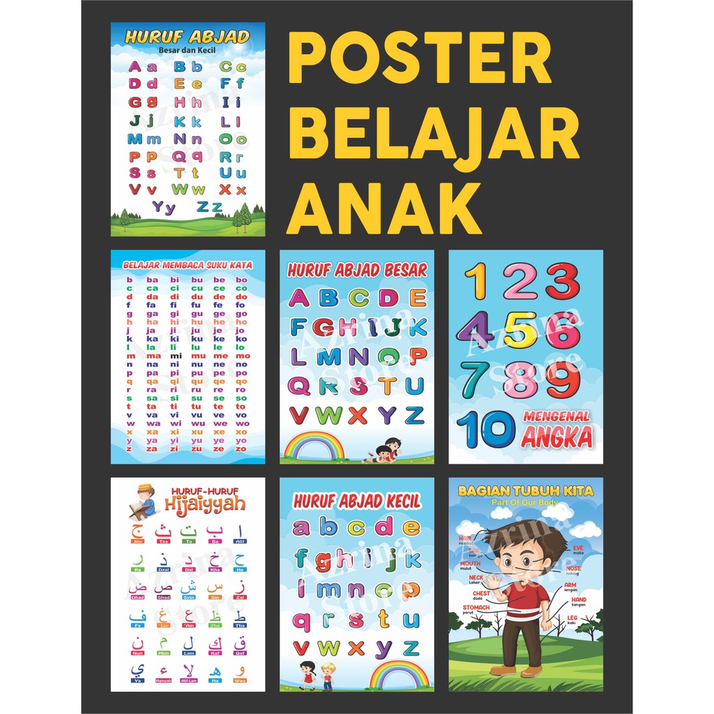 Jual BANNER Poster Edukasi anak TK / Paud - Poster Belajar Anak Usia