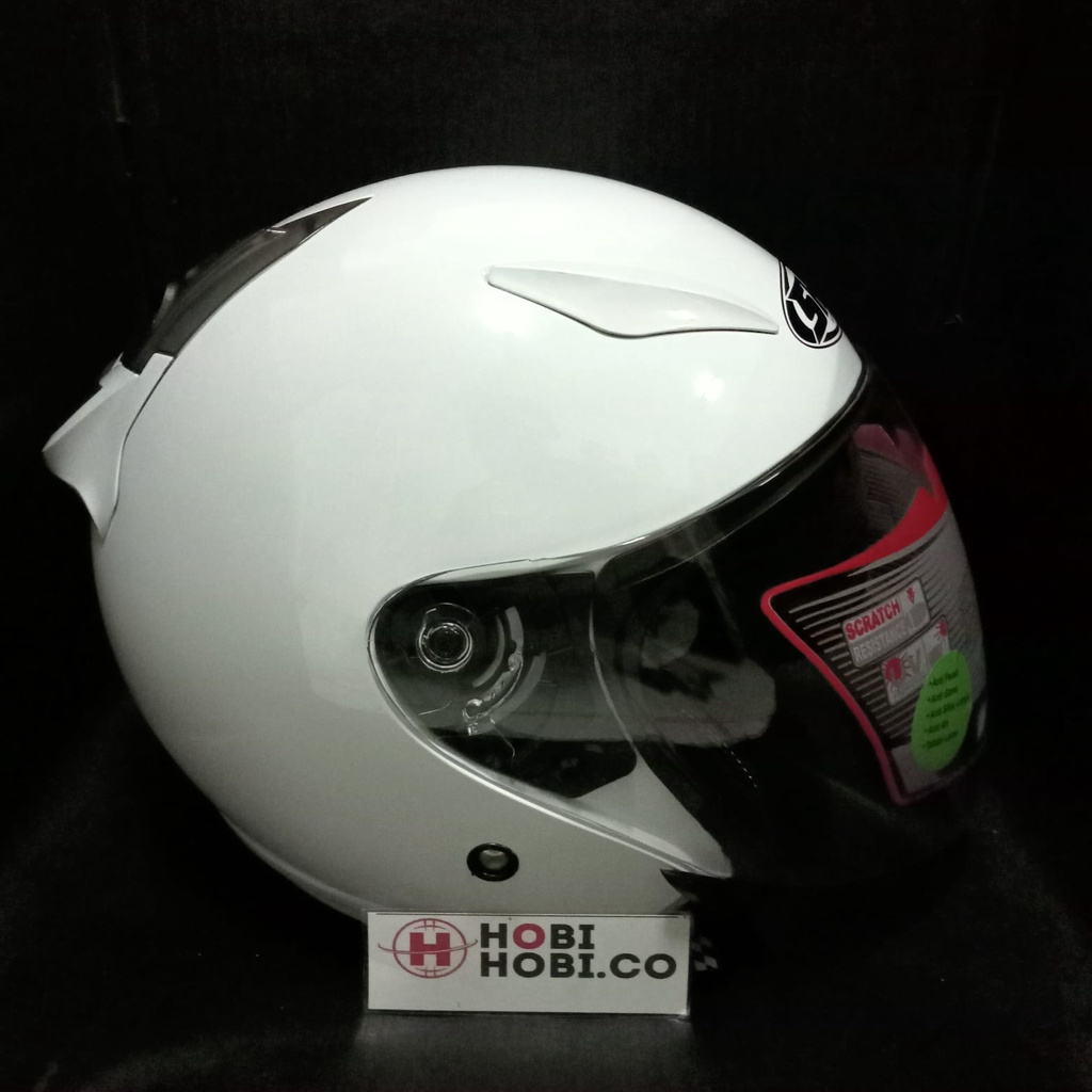 Jual Helm Shell / Shel Rover Solid Polos WHITE Helm Double Visor ...