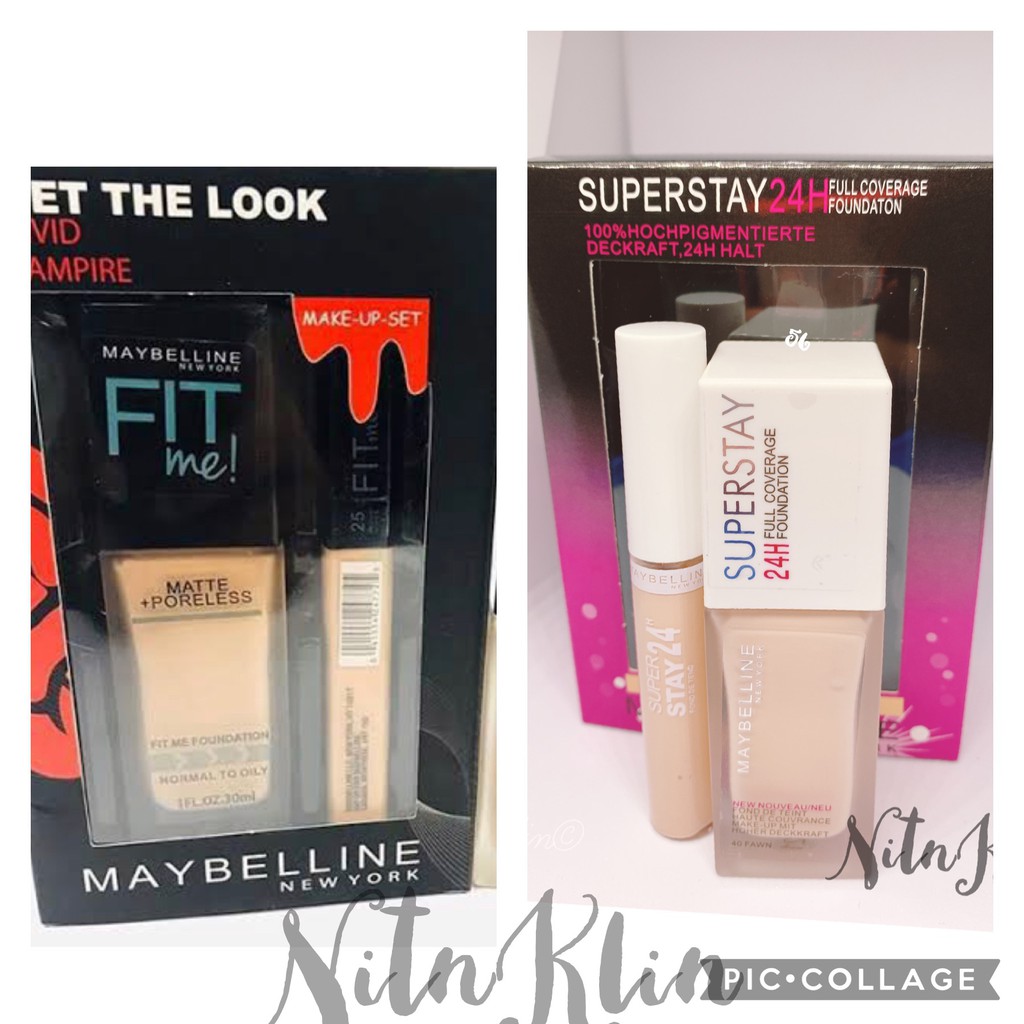 Jual Paket In Maybelline Superstay Vivid Vampire Make Up Set Foundation Concealer