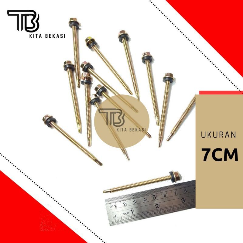 Jual BAUT BAJA RINGAN 12 x 70 (7cm) / BAUT ROOFING 12 x 70 (7cm ...