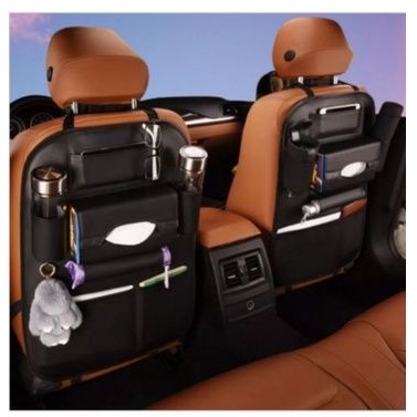 CAR SEAT ORGANIZER TAS BELAKANG JOK MOBIL MULTI FUNGSI BAHAN PREMIUM LEATHER MEWAH