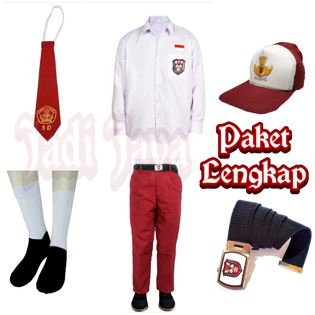 Jual Paket Lengkap Seragam Sekolah Sd Merah Putih Laki Panjang | Shopee ...