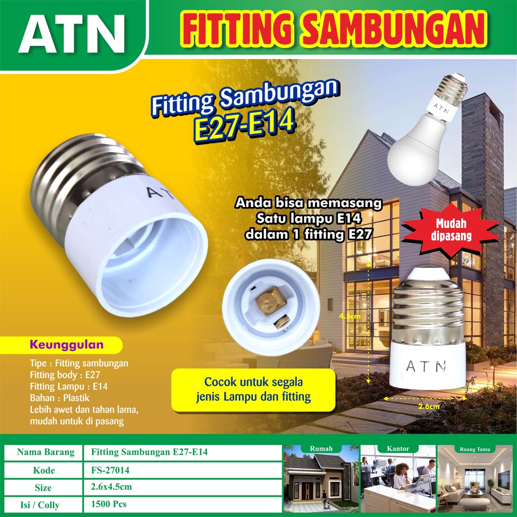 Jual Cod Fitting Lampu Fitting Sambungan Lampu Downlight Sambungan Fitting Extension E