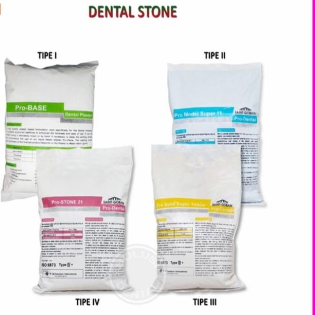 Jual Dentalstone Gips Stone Bahan Cetak Gigi Moldano Probase 1Kg-Type 1 ...