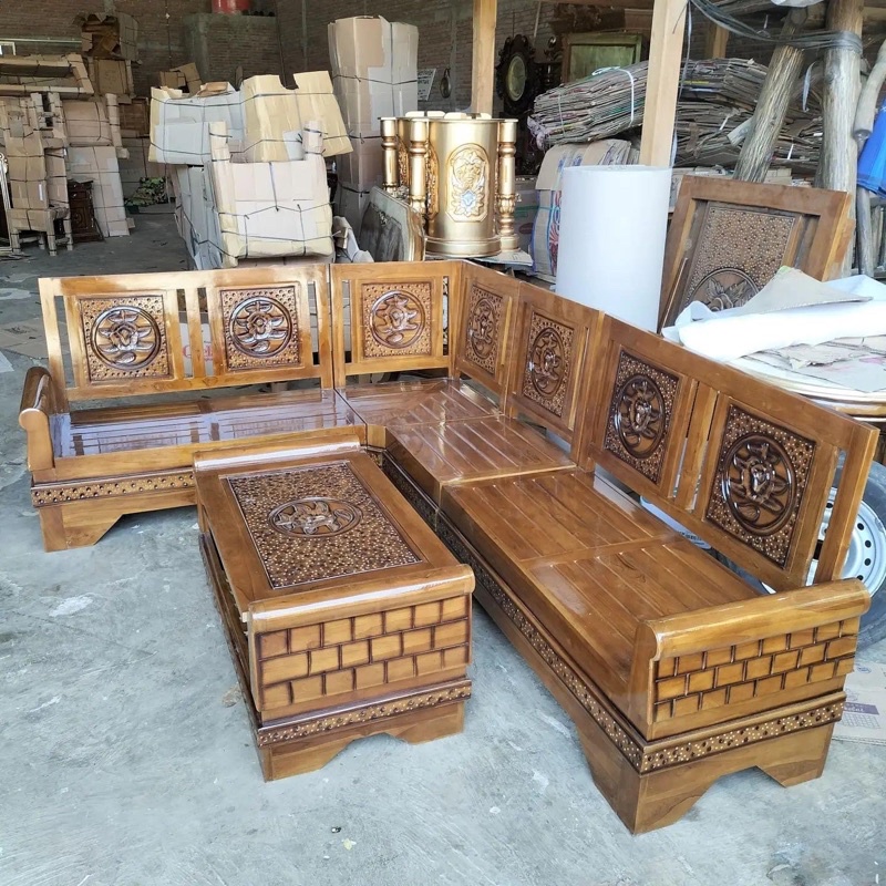 Jual Kursi Tamu Pojok Kayu Jati Gelong/Kursi Sudut Ruang Tamu | Shopee