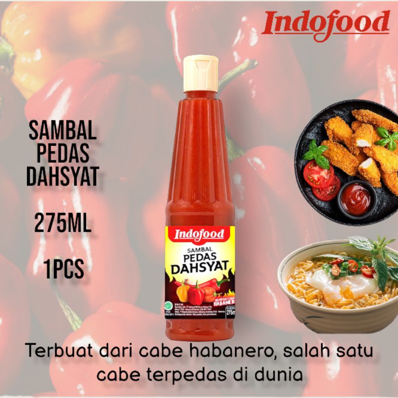 Jual Indofood Sambal Extra Pedas Dahsyat Saus Tomat Manis 275ml Cabe ...