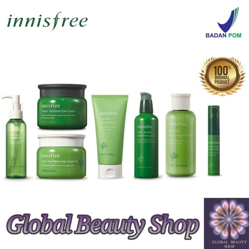 Jual Innisfree Green Tea Cream - Lotion - Foam Cleanser - Sleeping Mask ...