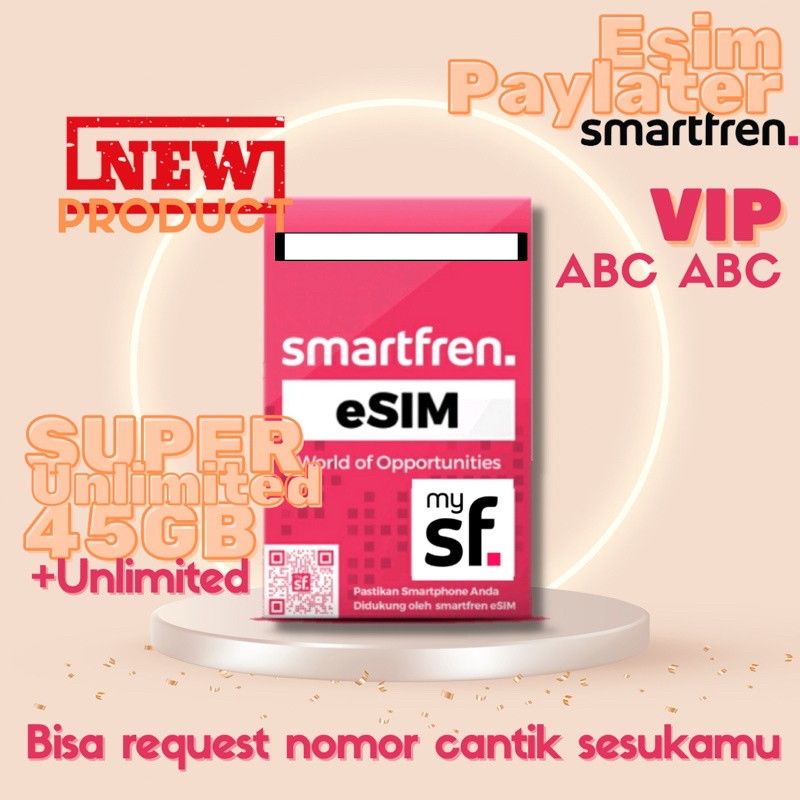 Jual Esim Smartfren Nomor Cantik + Kuota 100GB / Unlimited 90GB (FREE ...