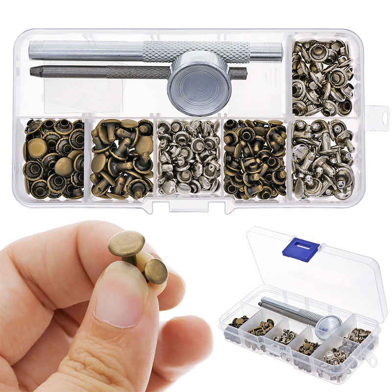 Jual Rivets Fixing Tool Kit Leather Tools 120pcs Alat Pemasang Rivet ...