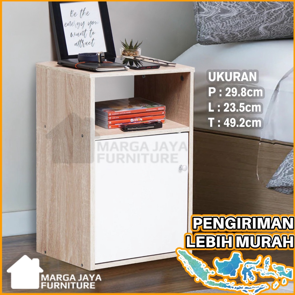 Jual Nakas Meja Samping Bedside Table Sudut Minimalis Bed Side Rak Laci