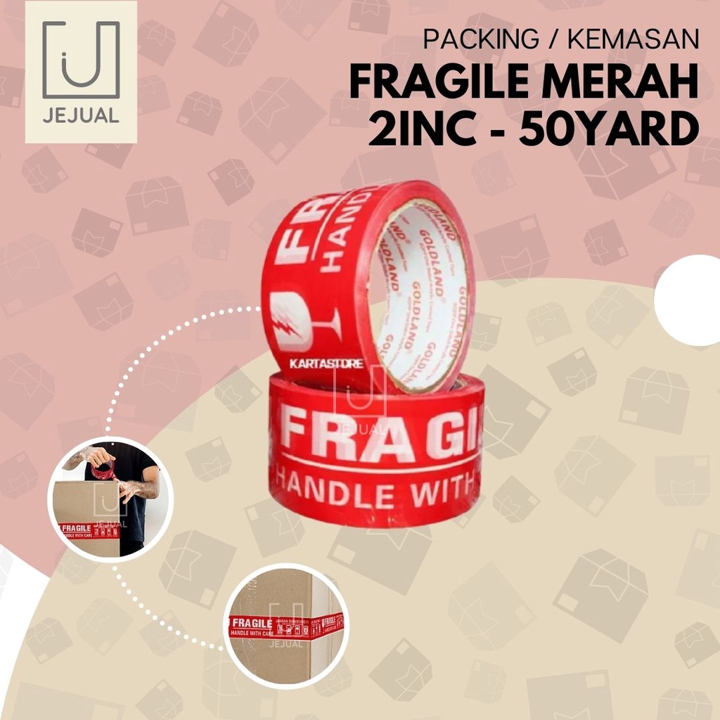 Jual LAKBAN FRAGILE 50y 2 Inch 50 Yard 2