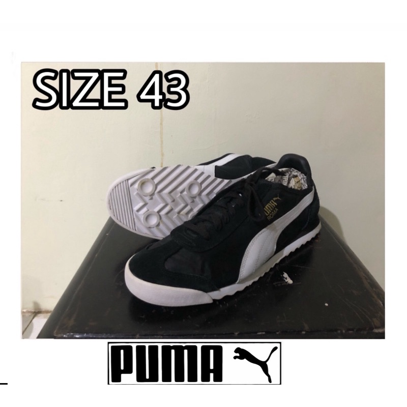 Jual SEPATU PUMA ROMA BLACK SECOND UKURAN 43 Shopee Indonesia